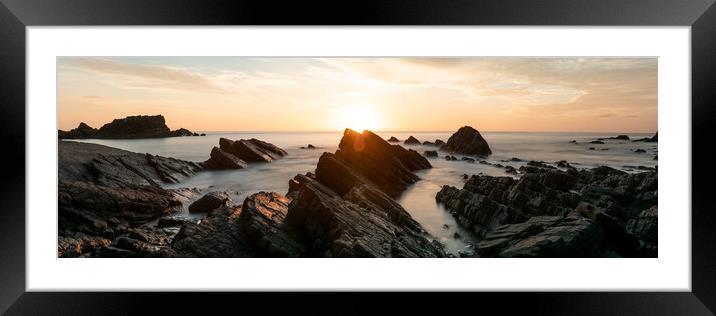 Hartland Quay North Devon south west coast path sunset 2 Framed Mounted Print by Sonny Ryse
