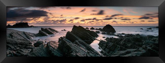 Hartland Quay North Devon south west coast path sunset Framed Print by Sonny Ryse