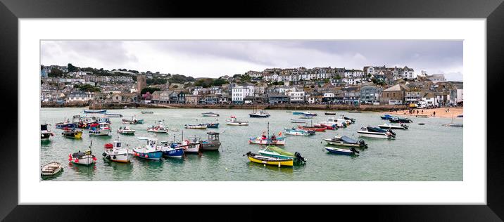 St Ives Fishing Boats and Harbour cornwall 2 Framed Mounted Print by Sonny Ryse