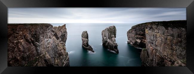 Stack Rocks Castlemartin Pembrokeshire Cliffs Wales Framed Print by Sonny Ryse