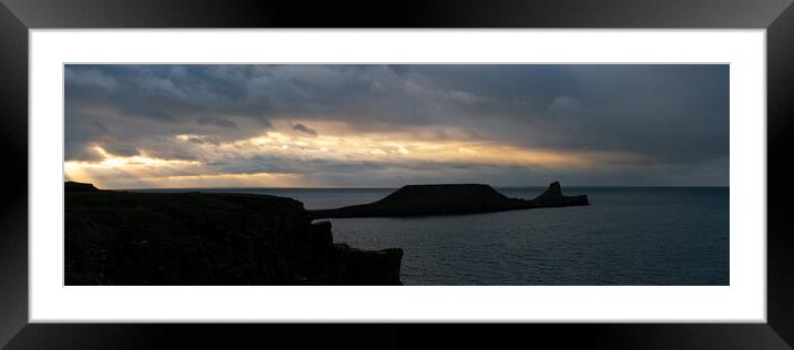Worms Head Rhossili Bay Gower Coast Wales Framed Mounted Print by Sonny Ryse