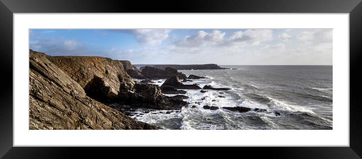 Little Castles Bay Marloes Peninsula Pembrokeshire Coast Wales Framed Mounted Print by Sonny Ryse