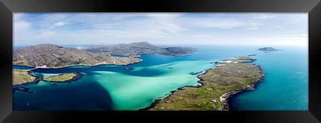 Castle Bay Barra Island Aerial Outer Hebrides Scotland Framed Print by Sonny Ryse