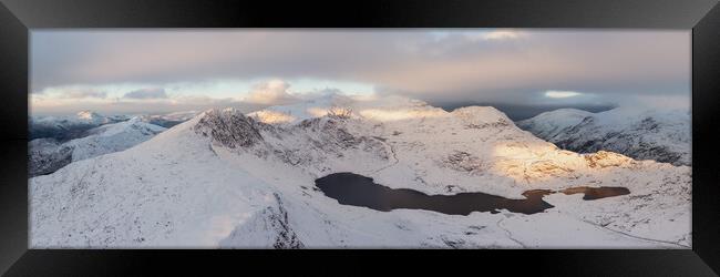 Snowdon Yr Wyddfa Horshoe mountain Eryri Snowdonia national park Framed Print by Sonny Ryse