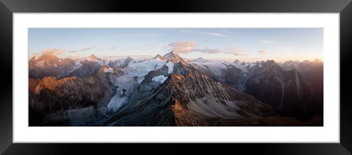 Dent Blanche Mountain Moiry Glacier sunset Pennine Alps Swiss Alps Framed Mounted Print by Sonny Ryse