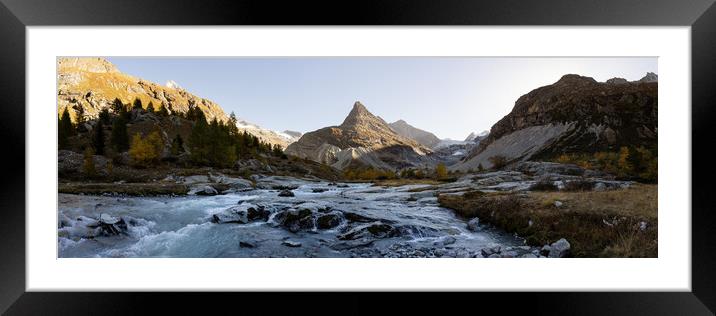 Ferpecle Glacier River Val d'Hérens valley Pennine Alps Switze Framed Mounted Print by Sonny Ryse