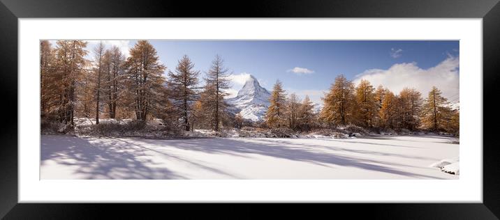 Grindjisee Alpine Lake Matterhorn Mountain Winter Snow Zermatt S Framed Mounted Print by Sonny Ryse