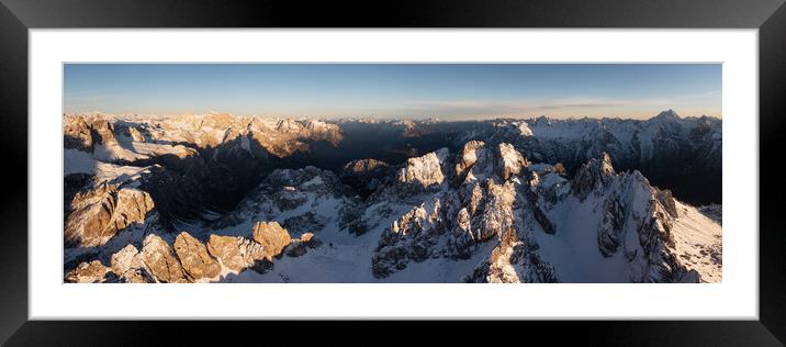 Cadini di Misurina mountains aerial Dolomiti Italy Framed Mounted Print by Sonny Ryse