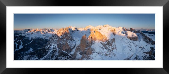 Rosengarten group Gruppo del Catinaccio Aerial Framed Mounted Print by Sonny Ryse