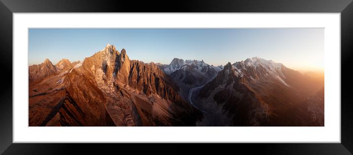 Aiguille Verte Chamonix Mer de Glace Glacier French Alps Framed Mounted Print by Sonny Ryse