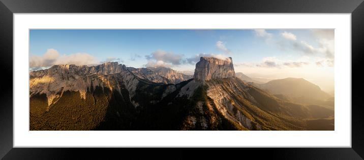 Mont Aiguille Vercors Massif aerial Alps France Framed Mounted Print by Sonny Ryse