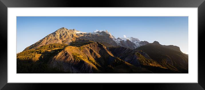 La Grave La Meije Mountain Aerial Massif des Écrins Alps Franc Framed Mounted Print by Sonny Ryse