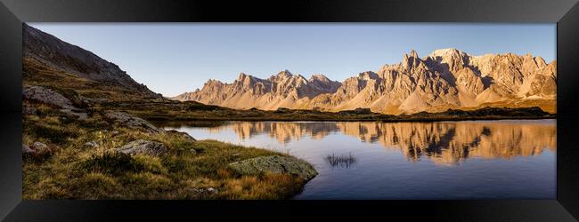 Massif des Cerces Lac Sunrise glow reflections French Alps Framed Print by Sonny Ryse