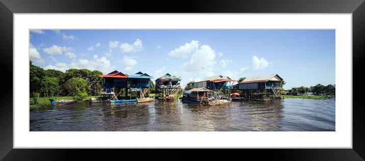 Tonlesap lake cambodia floating village 3 Framed Mounted Print by Sonny Ryse