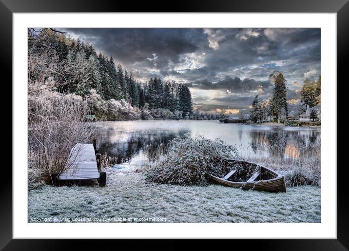 Frosty Morning on Loch Ard, Trossachs, Loch Lomond, Scotlandd Framed Mounted Print by Wall Art by Craig Cusins