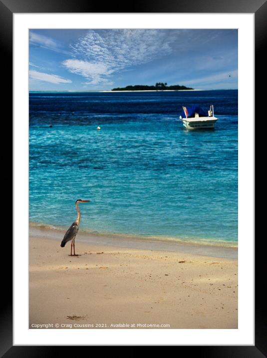 On a tropical Beach, Maldives, Indian Ocean Framed Mounted Print by Wall Art by Craig Cusins