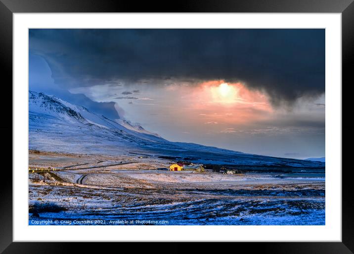 Gathering Storm, Northern Fjords, Iceland. Framed Mounted Print by Wall Art by Craig Cusins