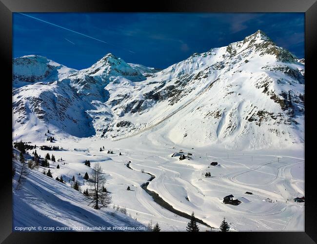 Snow Valley, Gastein, Graukogel, Austria Framed Print by Wall Art by Craig Cusins