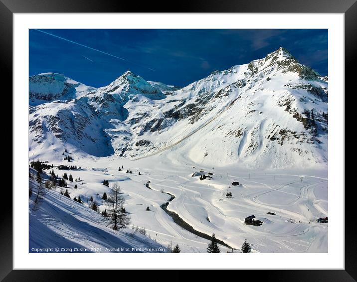 Snow Valley, Gastein, Graukogel, Austria Framed Mounted Print by Wall Art by Craig Cusins