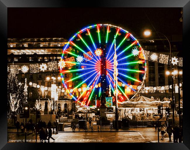 Christmas Ferris Wheel Framed Print by Wall Art by Craig Cusins