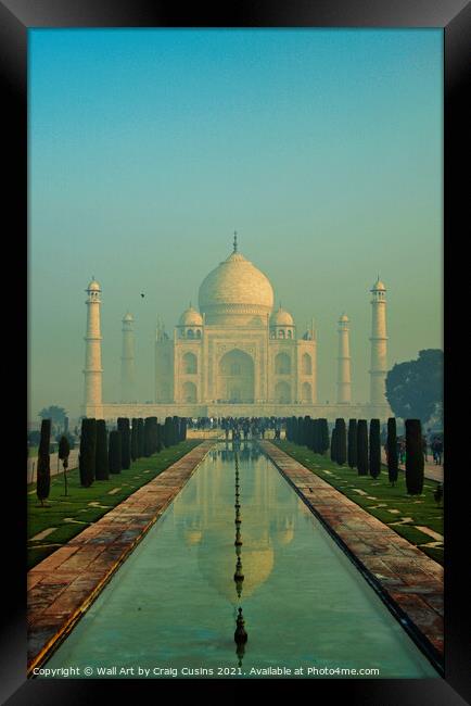 Taj Mahal Sunrise Framed Print by Wall Art by Craig Cusins
