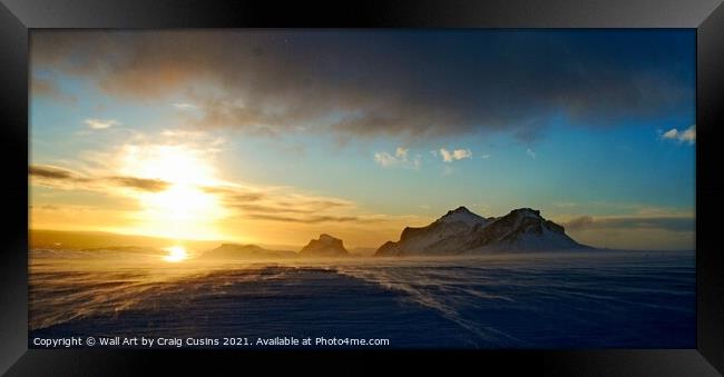 Glacier Sunset Framed Print by Wall Art by Craig Cusins