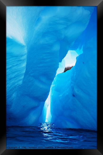 Iceberg, Antarctica  Framed Print by Wall Art by Craig Cusins