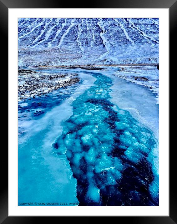 Frozen river in Iceland  Framed Mounted Print by Wall Art by Craig Cusins