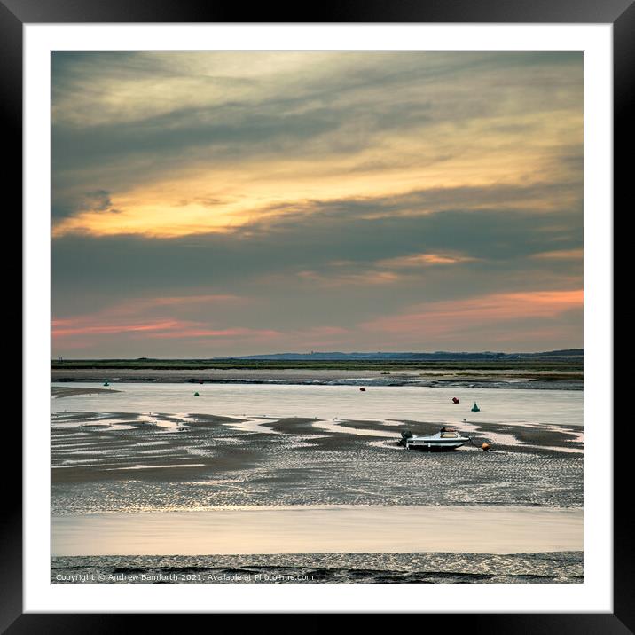 Wells Harbour Entrance, low tide Framed Mounted Print by Andrew Bamforth