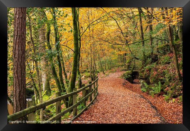 Autumn pathway Framed Print by kenneth Dougherty
