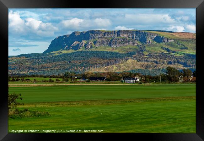Benevenagh Mountain Framed Print by kenneth Dougherty