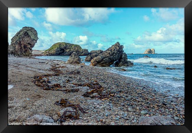 Seaside rocks Framed Print by kenneth Dougherty