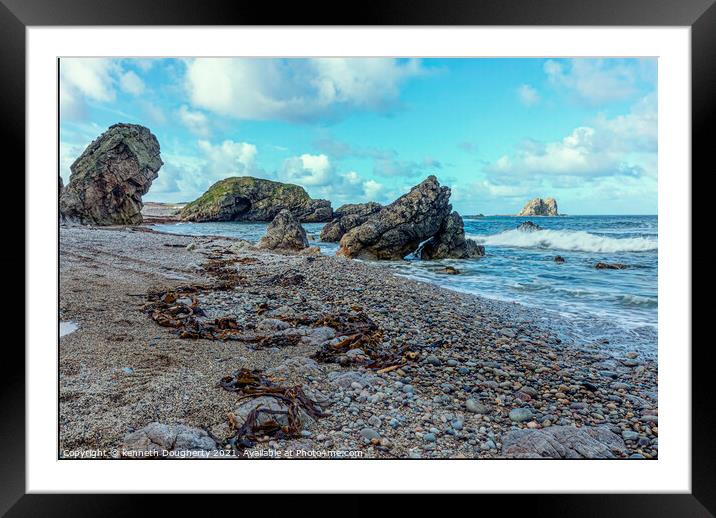 Seaside rocks Framed Mounted Print by kenneth Dougherty