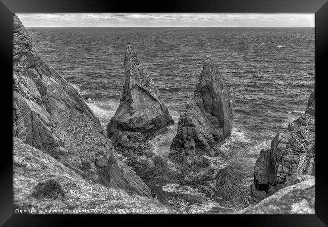 Tory Island sea stacks Framed Print by kenneth Dougherty