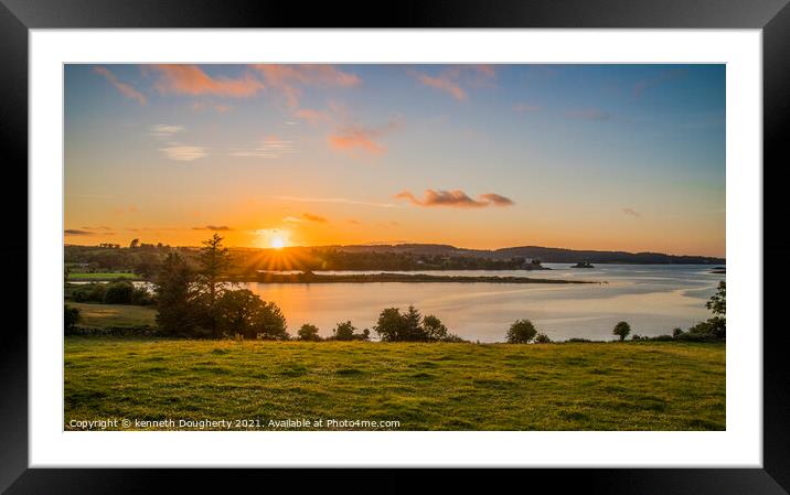 Sunset at Doe castle Framed Mounted Print by kenneth Dougherty