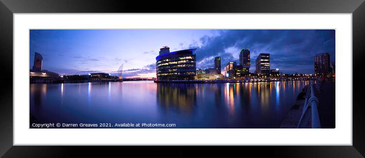 Media City Panorama Framed Mounted Print by Darren Greaves