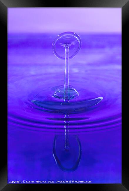 Reflections of a Water Drop  Framed Print by Darren Greaves