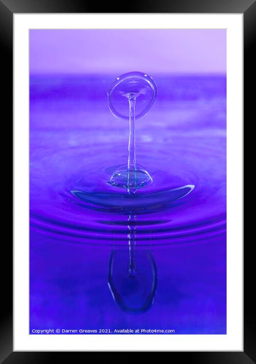 Reflections of a Water Drop  Framed Mounted Print by Darren Greaves