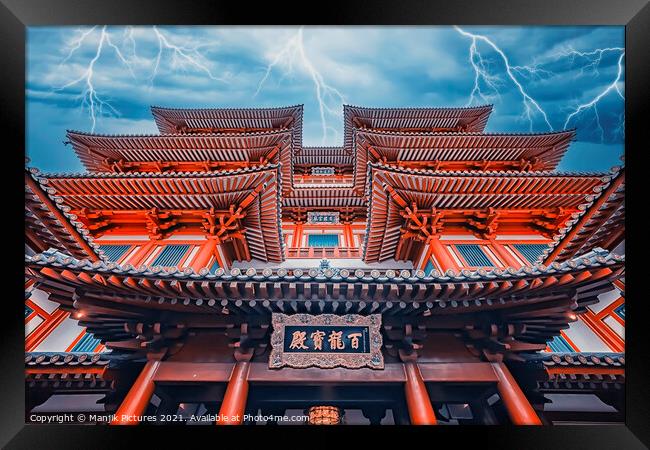 Buddha Tooth Relic Temple Framed Print by Manjik Pictures