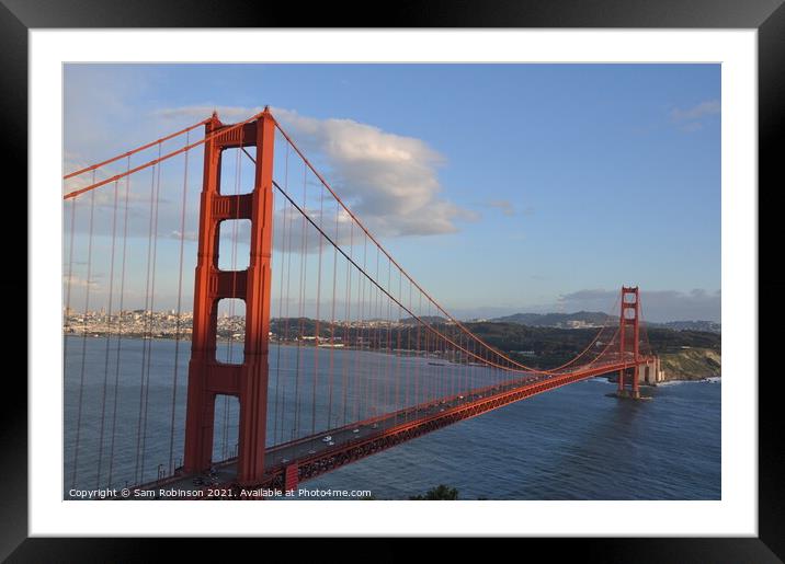 Golden Gate Bridge at Sunset Framed Mounted Print by Sam Robinson