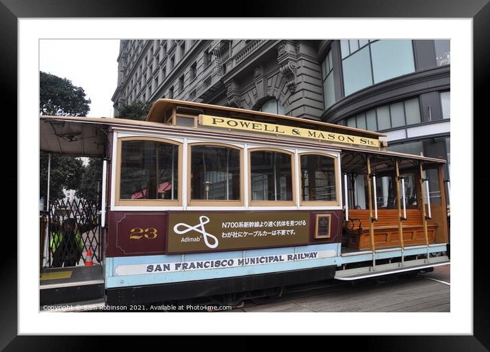 San Francisco Cable Car Framed Mounted Print by Sam Robinson
