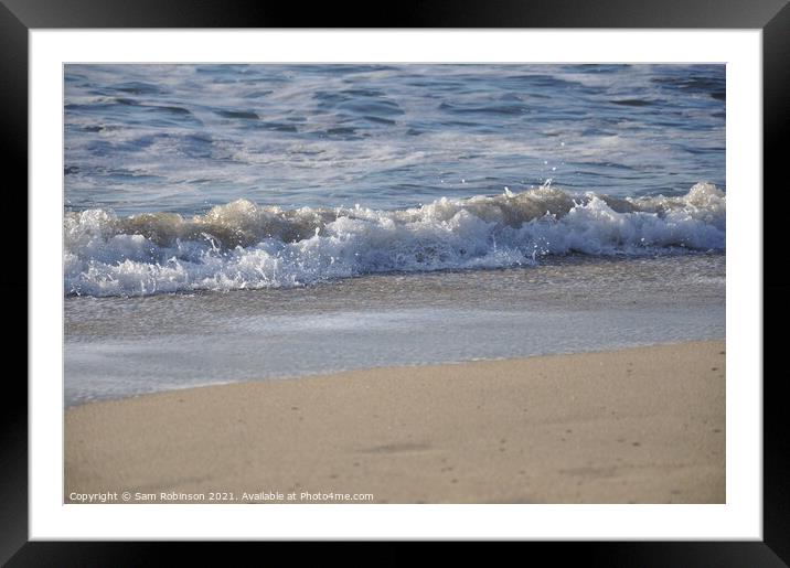 Waves gently lapping the shore Framed Mounted Print by Sam Robinson