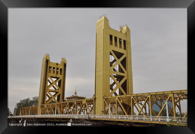 The Tower Bridge, Sacramento Framed Print by Sam Robinson