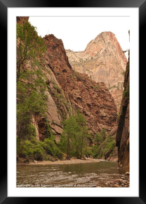 Entrance to The Narrows, Zion National Park Framed Mounted Print by Sam Robinson