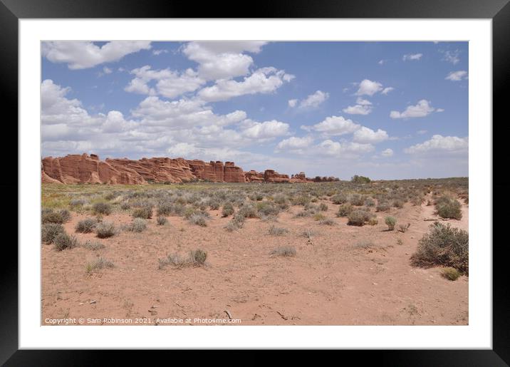 Desert Landscape Arches National Park Framed Mounted Print by Sam Robinson