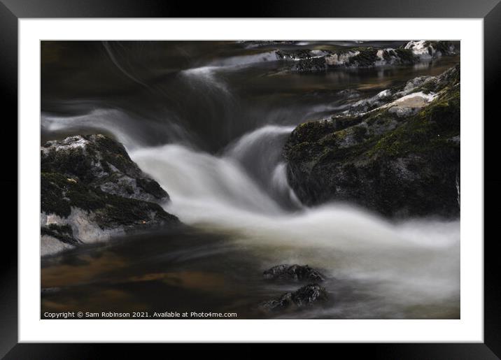 Flowing Water Framed Mounted Print by Sam Robinson