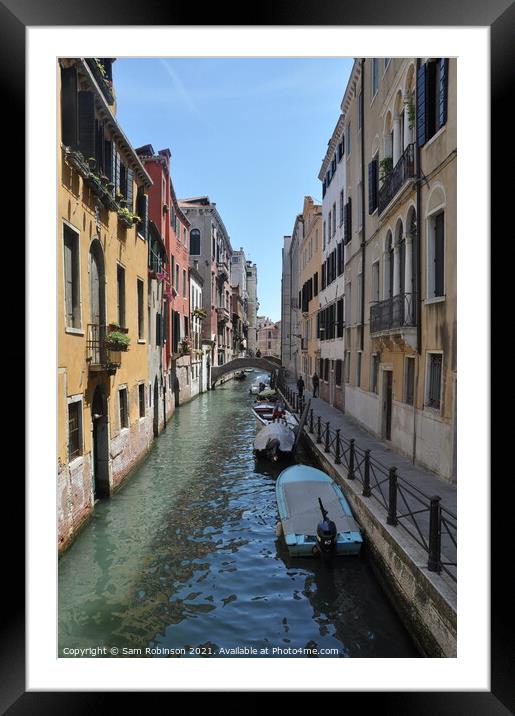 Venice Canal Framed Mounted Print by Sam Robinson
