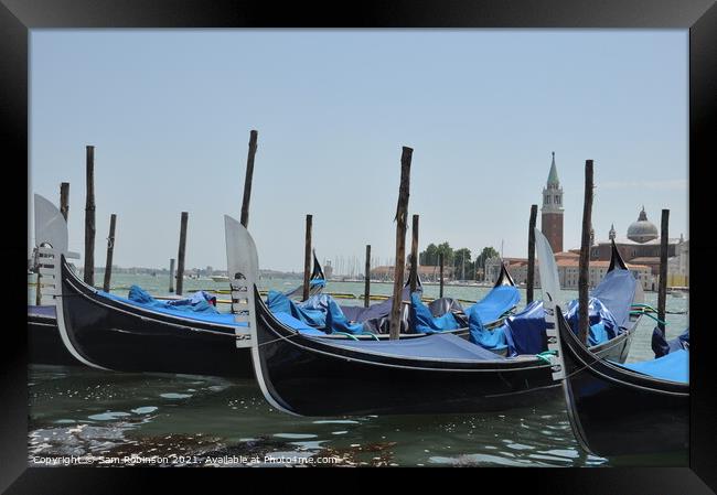 Row of Gondolas, Venice Framed Print by Sam Robinson
