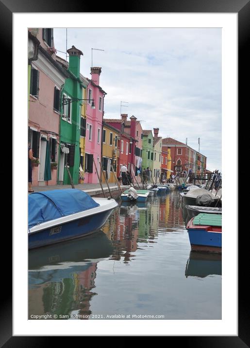 Colourful Houses, Burano Framed Mounted Print by Sam Robinson