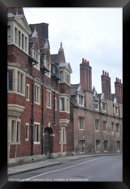 Empty City Street, Cambridge Framed Print by Sam Robinson